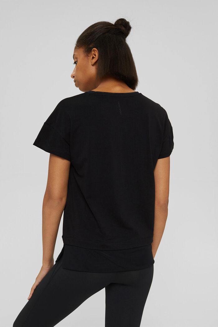 Pudełkowy T-shirt z siateczką, bawełna ekologiczna, BLACK, detail image number 3