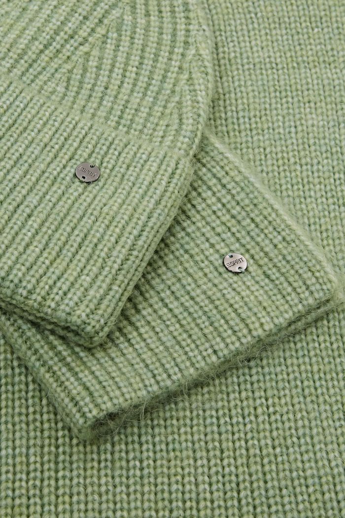 Świąteczny zestaw podarunkowy z grubą czapką z dzianiny i szalikiem, LIGHT GREEN, detail image number 1