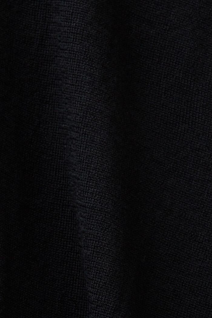 Oversizowy wełniany sweter z półgolfem, BLACK, detail image number 5