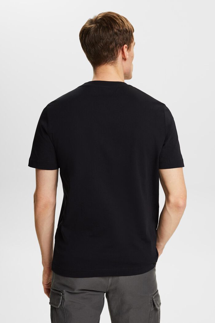 Logowany T-shirt z bawełnianego dżerseju, BLACK, detail image number 3