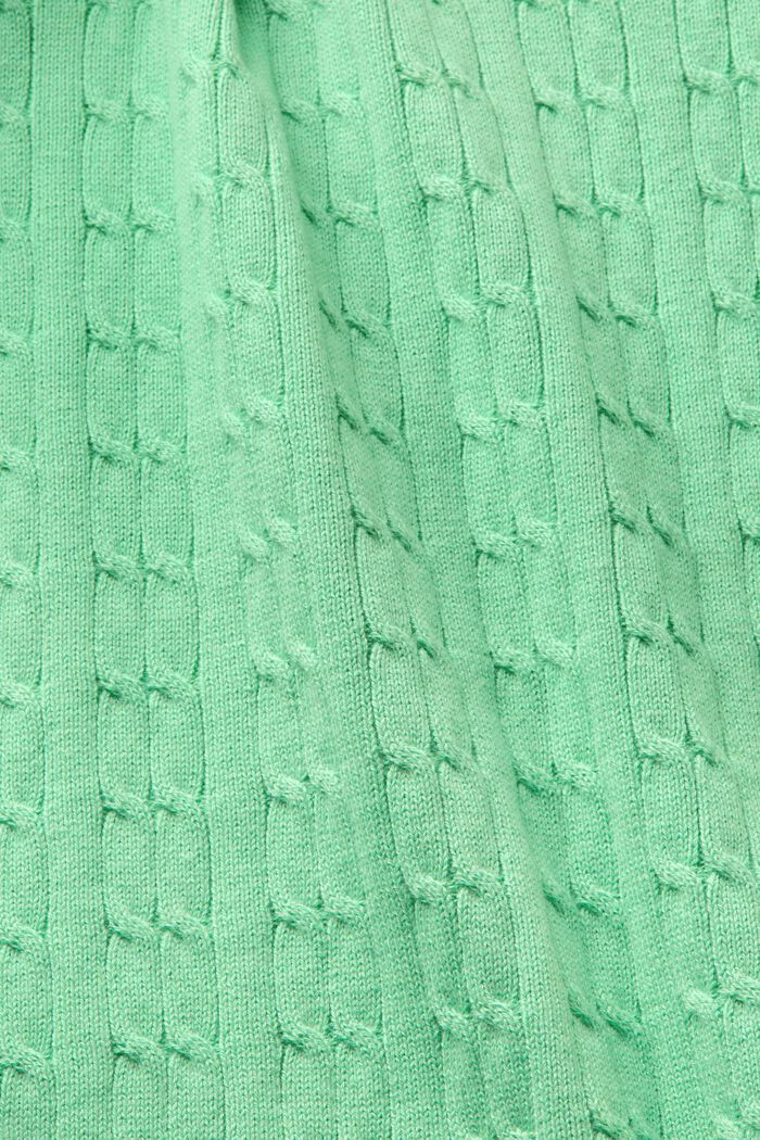 Koszulka polo z dzianiny w warkocze, LIGHT GREEN, detail image number 4