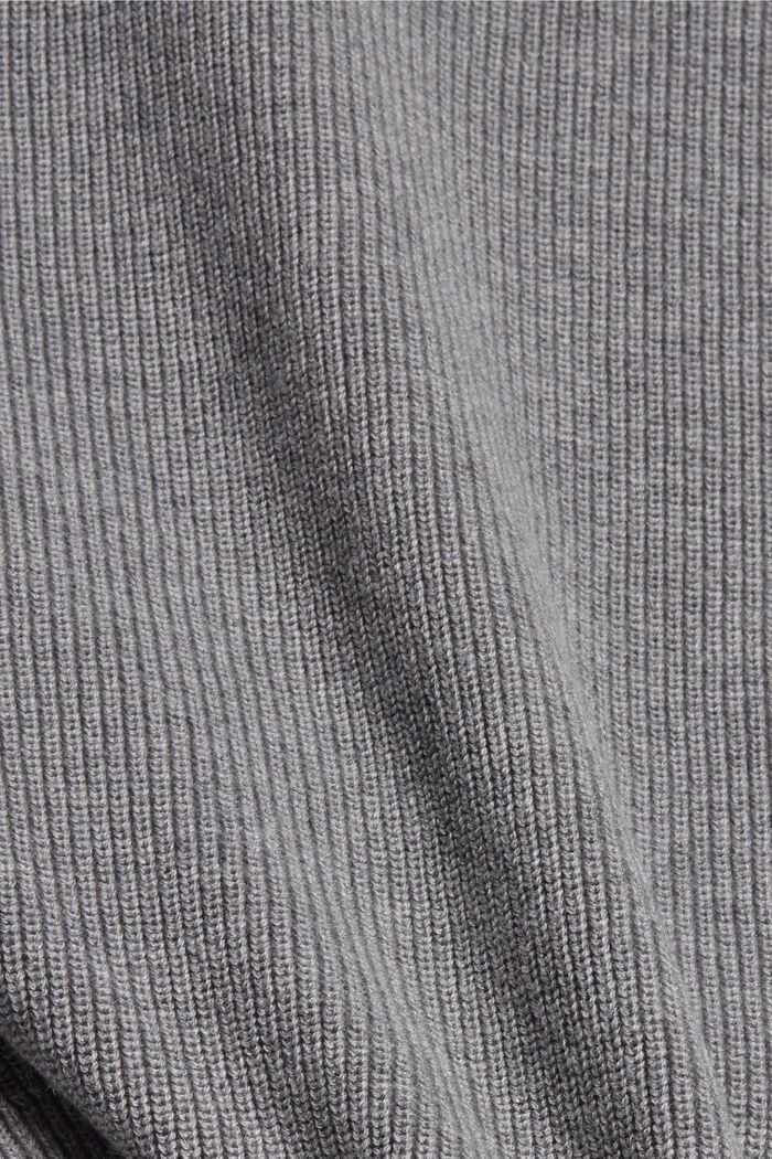 Sweter z okrągłym dekoltem, 100% bawełny, MEDIUM GREY, detail image number 4