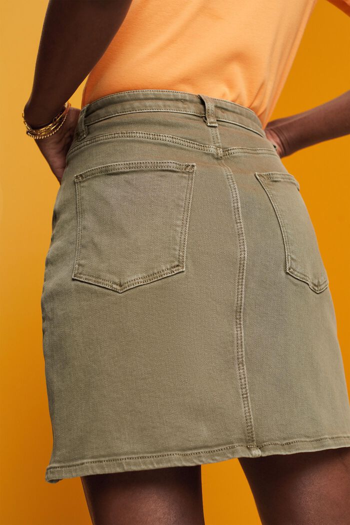 Spódniczka mini z tkaniny, KHAKI GREEN, detail image number 4