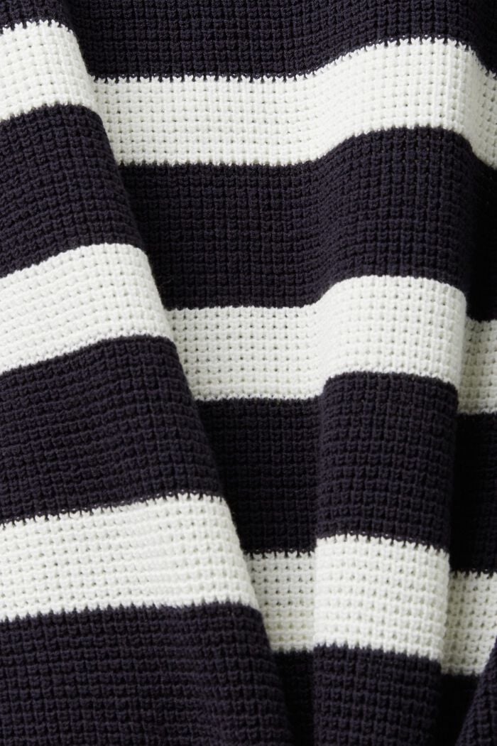 Pasiasty sweter z dzianiny ze skróconymi rękawami, NAVY, detail image number 5