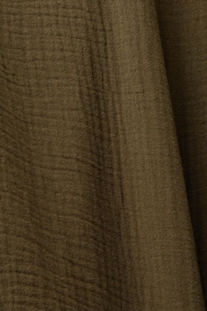 Koszula z muślinu z ekologicznej bawełny, KHAKI GREEN, detail image number 5