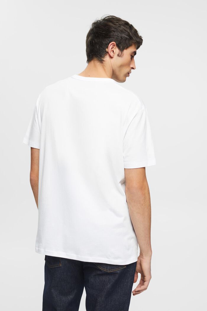 T-shirt z nadrukowanym logo, bawełna ekologiczna, WHITE, detail image number 3