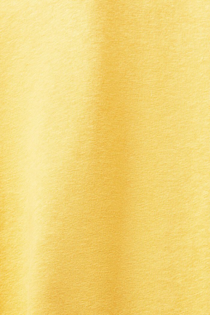 Koszulka polo z bawełny i lnu, SUNFLOWER YELLOW, detail image number 5