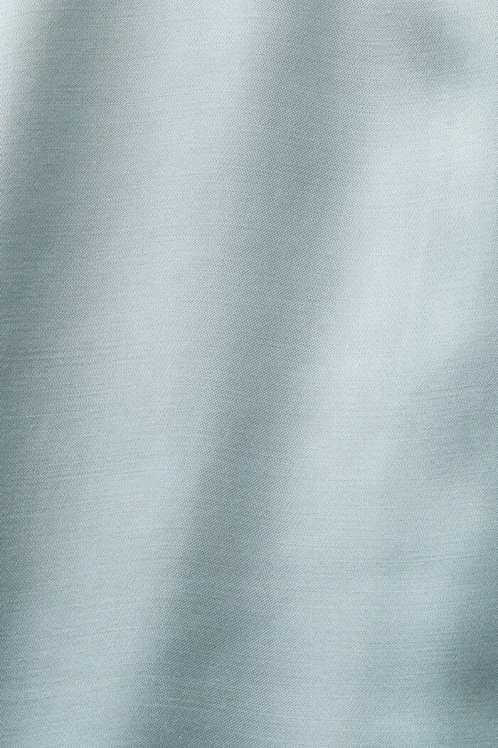 Satynowa bluzka z dekoltem w serek, LIGHT AQUA GREEN, detail image number 6