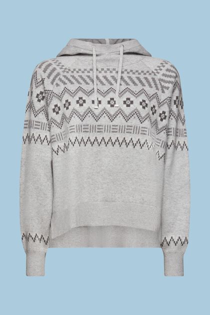 Sweter z mieszanki wełny i kaszmiru z norweskim wzorem