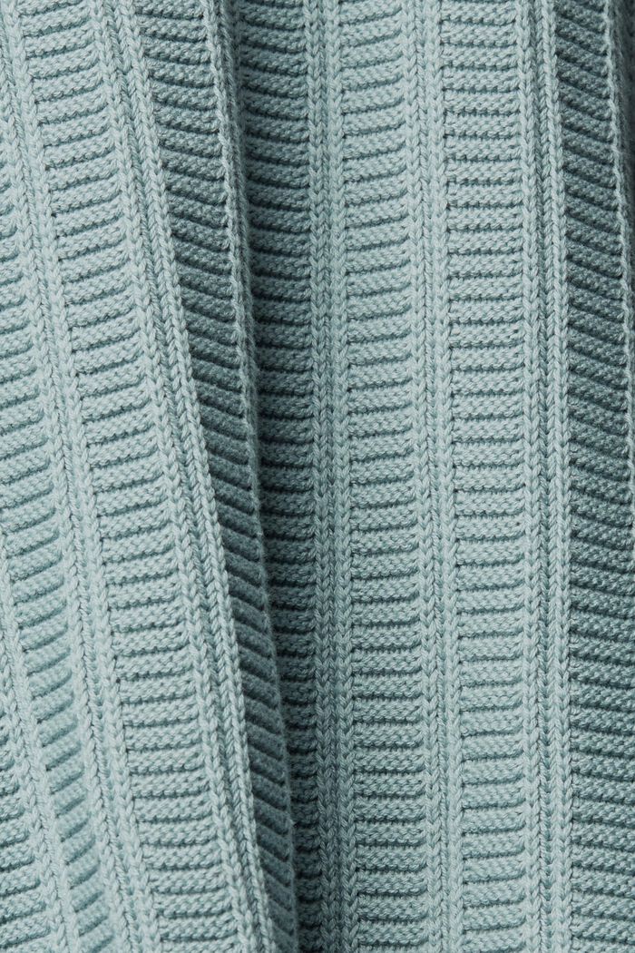 Gruby sweter z zamkiem do połowy długości, GREY BLUE, detail image number 6