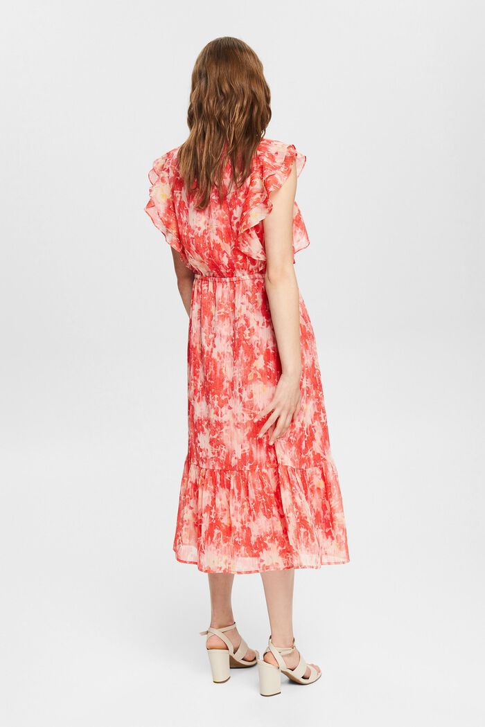 Z recyklingu: szyfonowa sukienka z efektem połysku, RED, detail image number 2