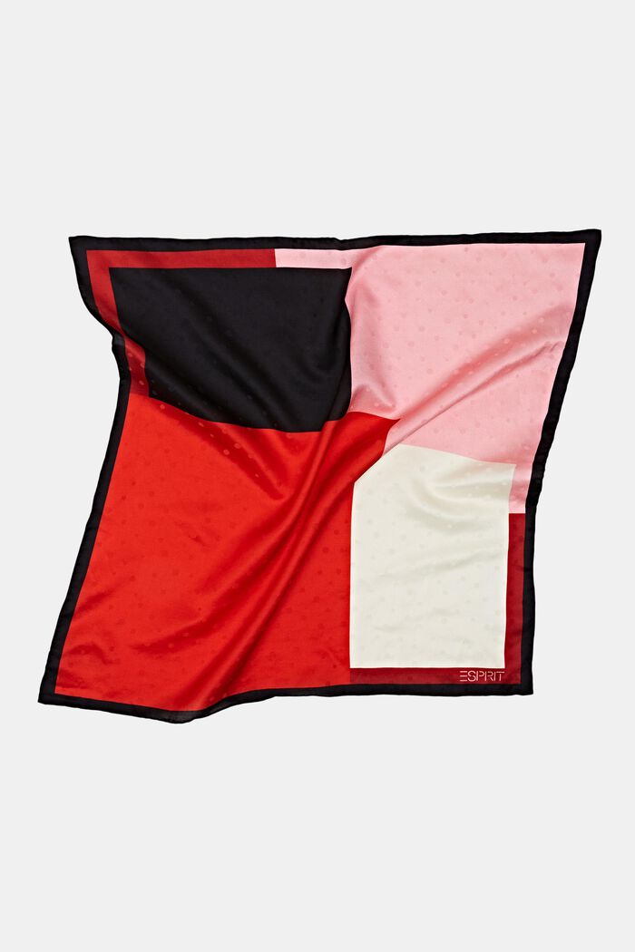 Kwadratowa bandana z nadrukiem miks z jedwabiem, RED, detail image number 1