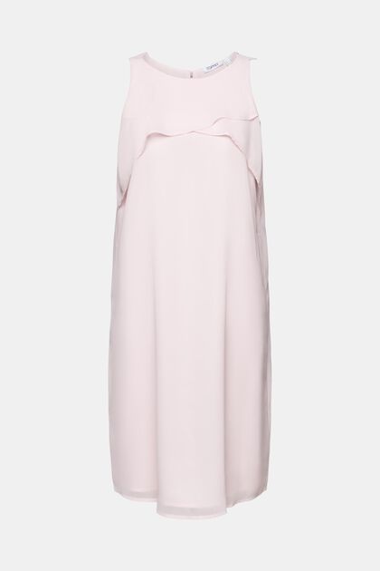 Sukienka mini bez rękawów z szyfonowej krepy
