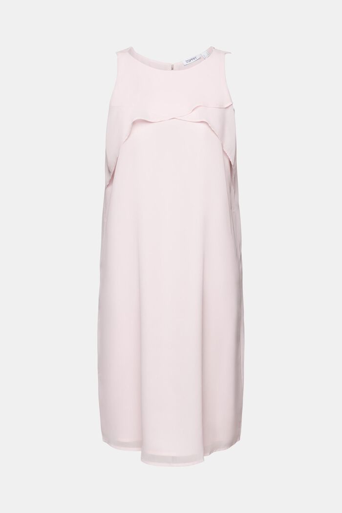 Sukienka mini bez rękawów z szyfonowej krepy, PASTEL PINK, detail image number 6