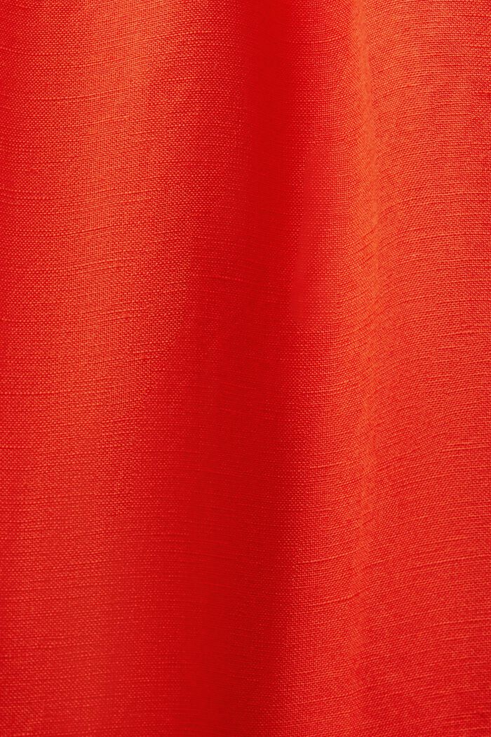 Sukienka midi z bufiastymi rękawami i paskiem, BRIGHT ORANGE, detail image number 5