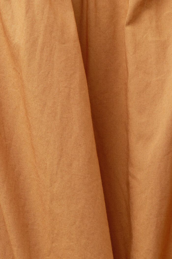 Sukienka koszulowa z wiązanym paskiem, 100% bawełna, CARAMEL, detail image number 5