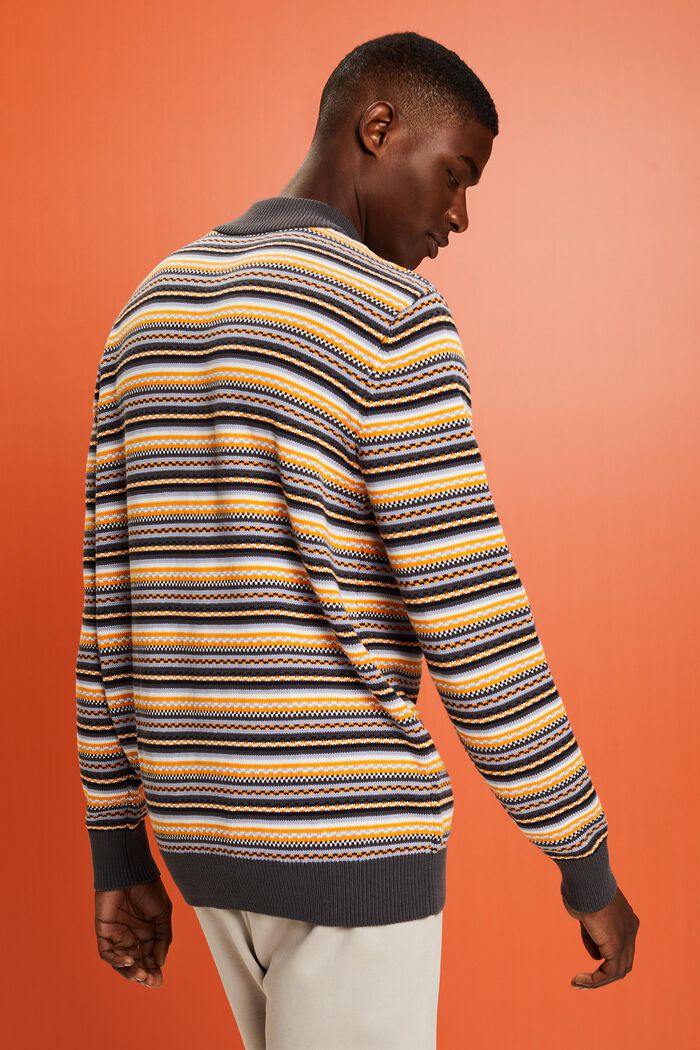 Żakardowy sweter z półgolfem z bawełny, DARK GREY, detail image number 2