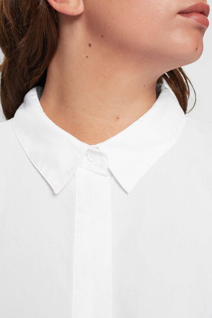 CURVY koszulowa bluzka z bawełny, WHITE, detail image number 0