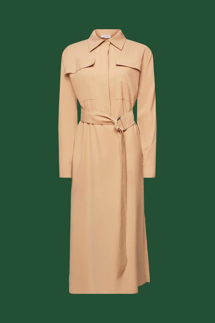 Sukienka midi w stylu utility, BEIGE, detail image number 6