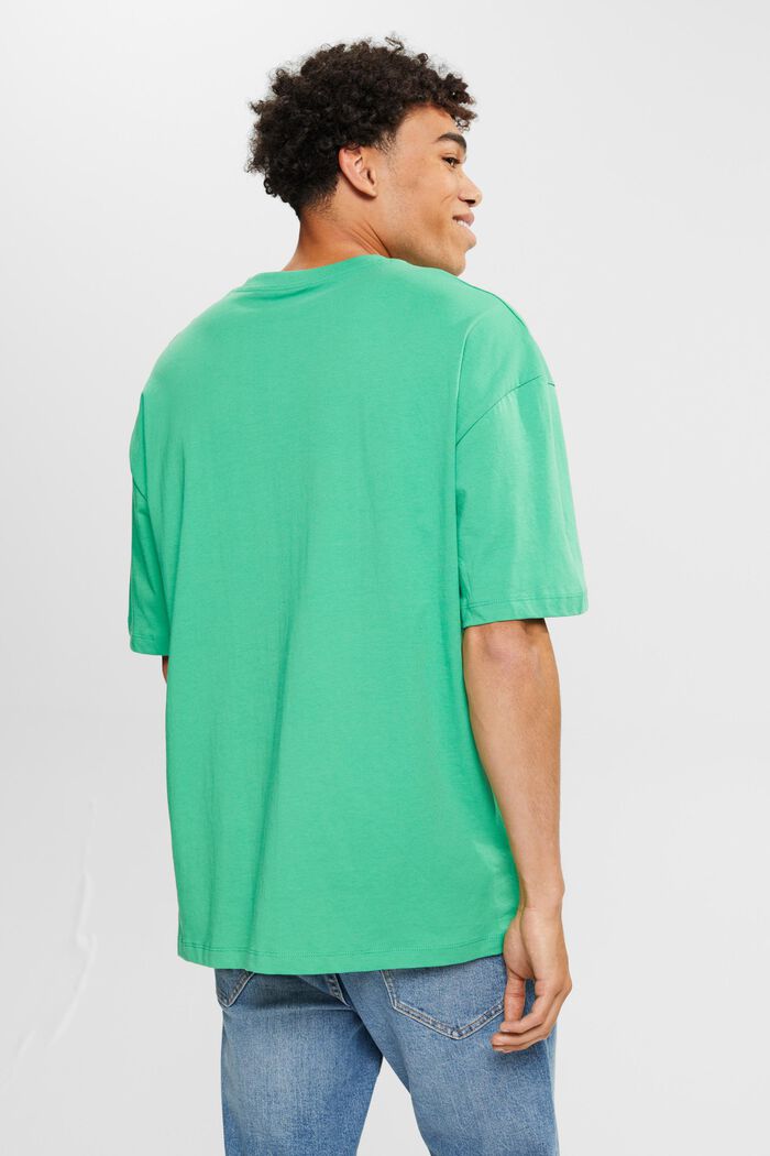 T-shirt z dżerseju z dużą naszywką, GREEN, detail image number 3