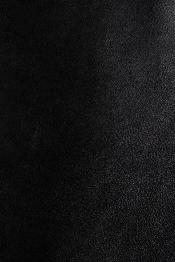 Kurtka koszulowa oversize ze skóry, BLACK, detail image number 5