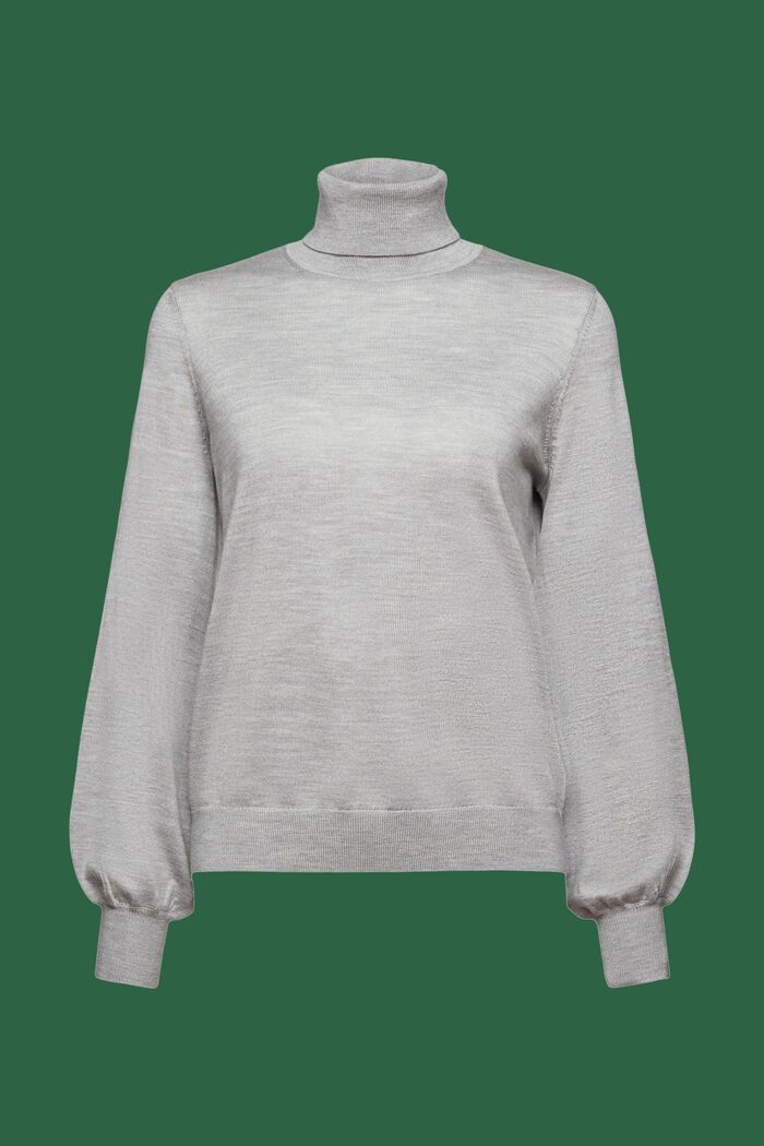 Wełniany sweter z półgolfem, MEDIUM GREY, detail image number 6