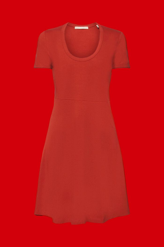Sukienka mini z jerseyu, TERRACOTTA, detail image number 6