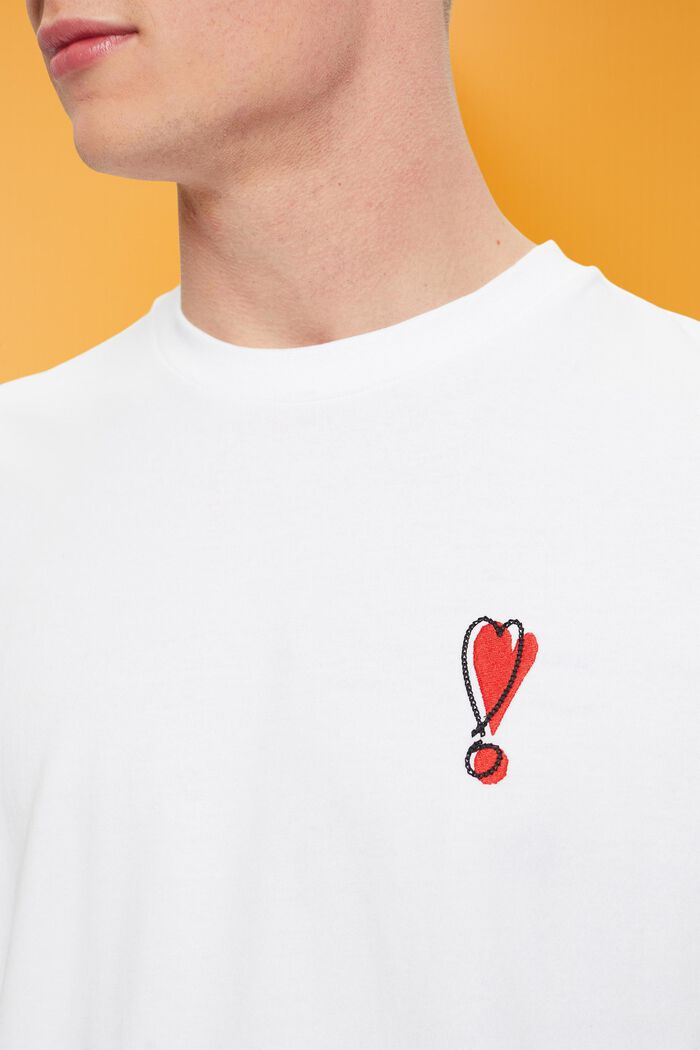 T-shirt ze zrównoważonej bawełny z motywem serca, WHITE, detail image number 2