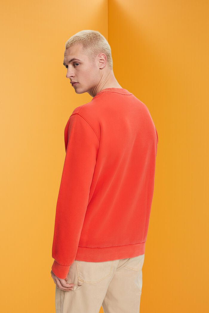 Jednokolorowa bluza o fasonie regular fit, RED, detail image number 3