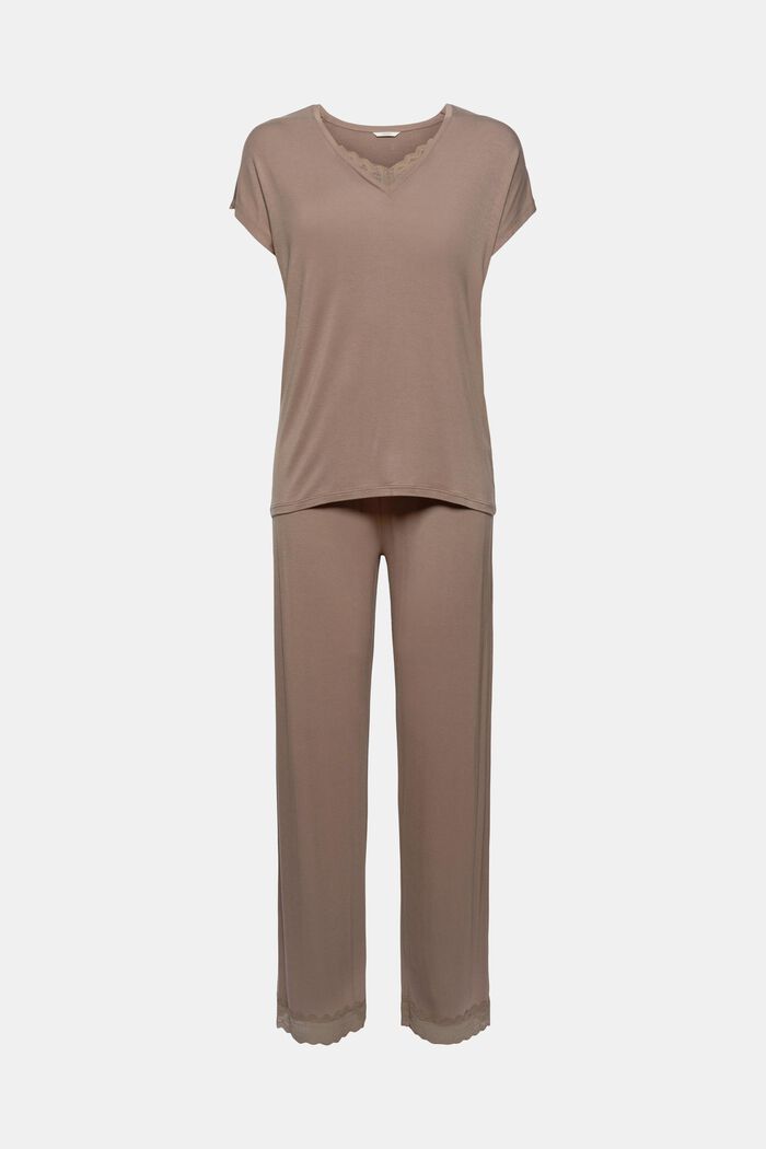 Jerseyowa piżama z LENZING™ ECOVERO™, TAUPE, detail image number 5
