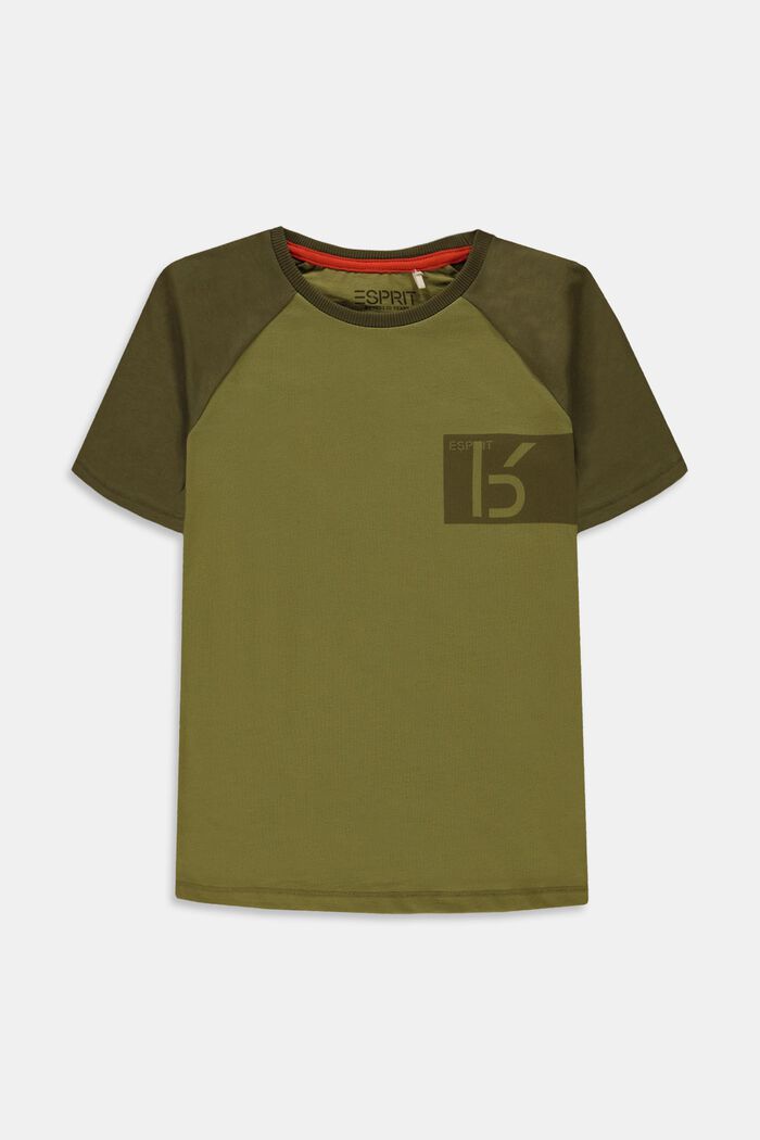 T-shirt z nadrukiem, 100% bawełny, LEAF GREEN, overview
