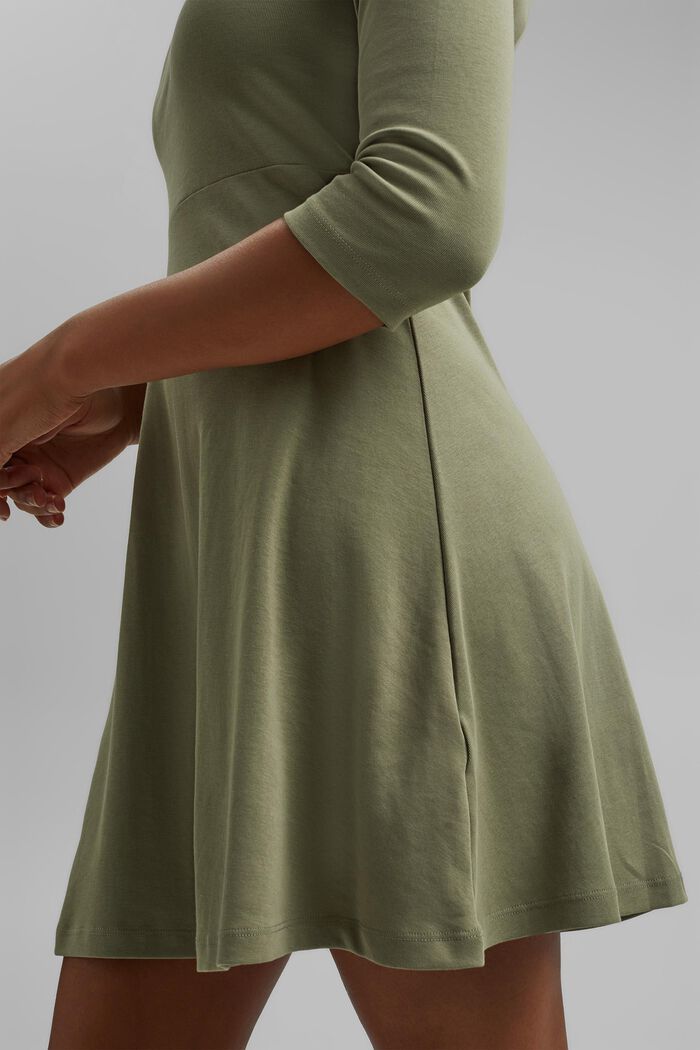 Dżersejowa sukienka z bawełny organicznej, KHAKI GREEN, detail image number 3