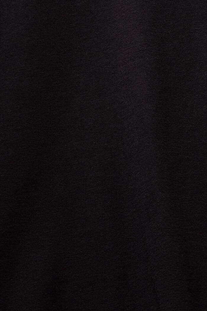 Logowany T-shirt z bawełnianego dżerseju, BLACK, detail image number 4