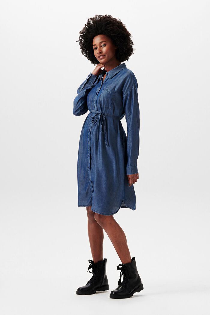 Sukienka w dżinsowym stylu z guzikami, TENCEL™, BLUE DARK WASHED, detail image number 1