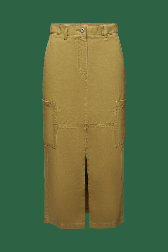 Spódnica midi w stylu bojówek, LIGHT KHAKI, detail image number 6