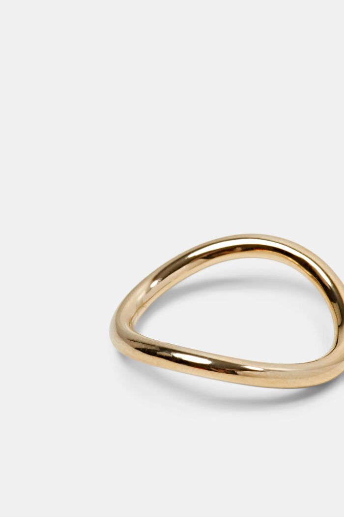 Falisty pierścionek w złotym odcieniu, GOLD, detail image number 2