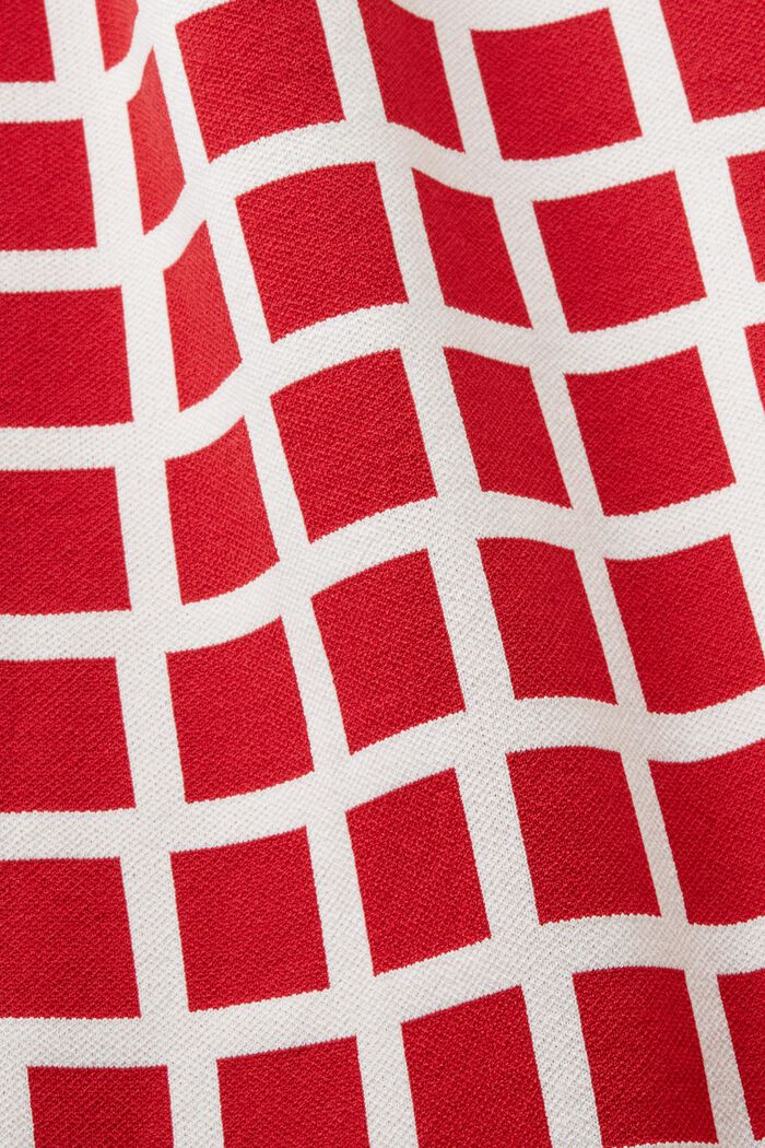 Krótka żakardowa swetrowa koszulka, DARK RED, detail image number 5
