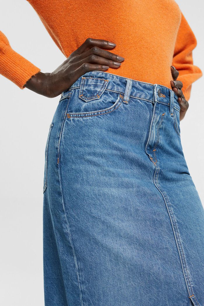 Dżinsowa spódnica, bawełna organiczna, BLUE MEDIUM WASHED, detail image number 0