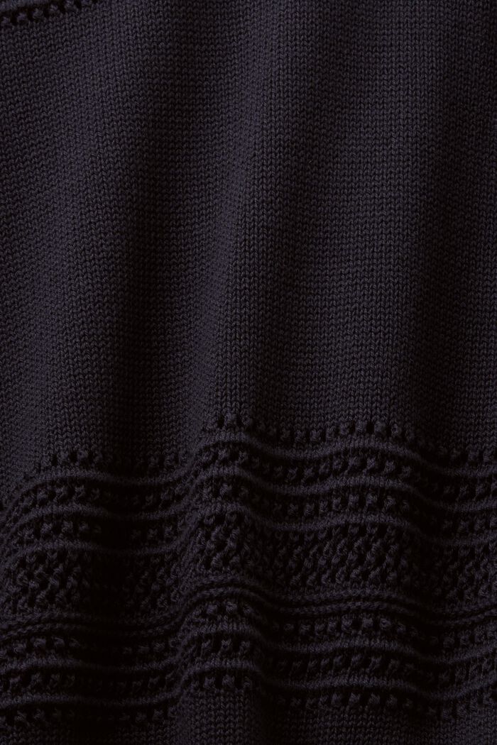 Ażurowy sweter z okrągłym dekoltem, BLACK, detail image number 4
