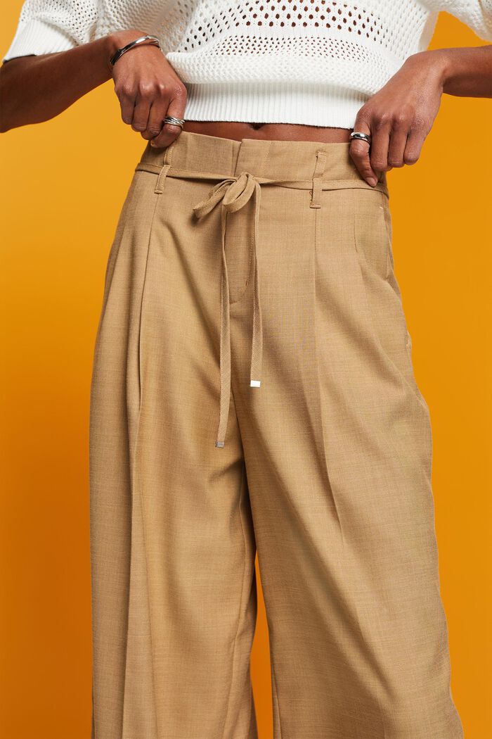 Szerokie spodnie, KHAKI BEIGE, detail image number 2