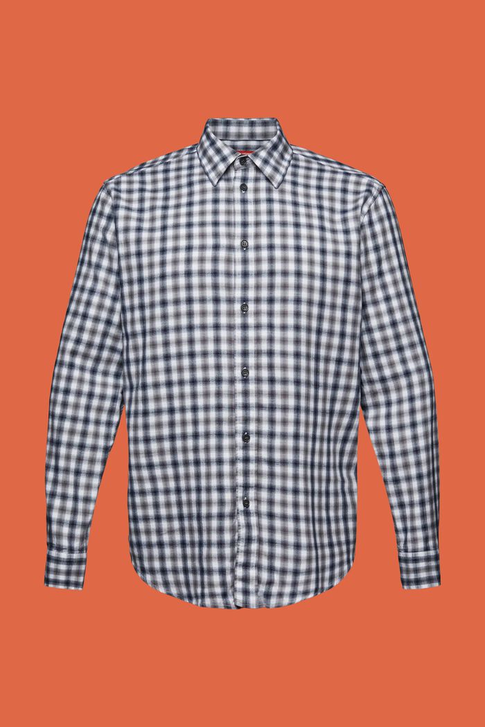 Koszula w kratkę z flaneli bawełnianej, PASTEL GREY, detail image number 6
