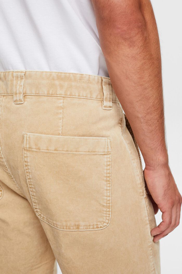 Sztruksowe spodnie, straight fit, SAND, detail image number 4