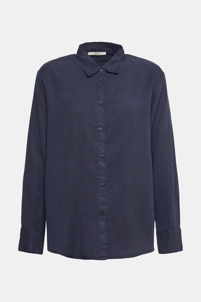 Z włókna TENCEL™: bluzka koszulowa, NAVY, detail image number 5