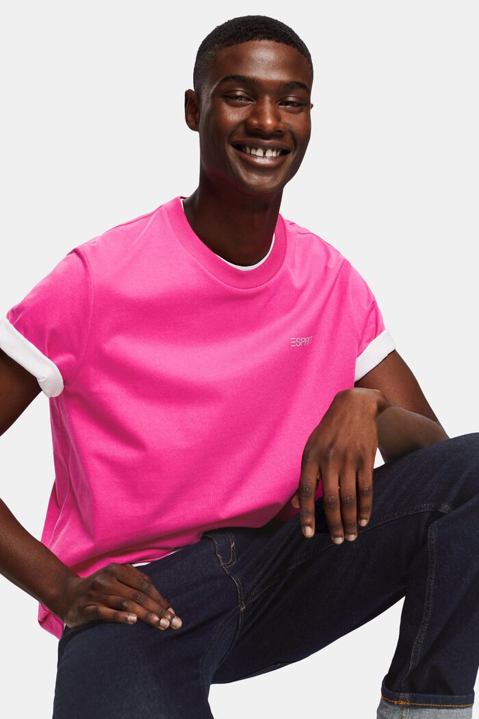 Logowany T-shirt, unisex, PINK FUCHSIA, detail image number 0