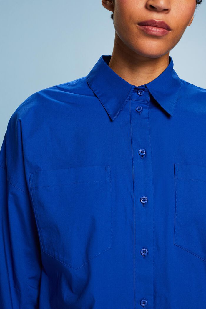 Koszula z bawełnianej popeliny na guziki, BRIGHT BLUE, detail image number 3