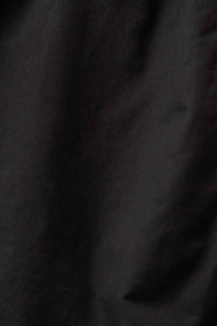 Spodnie z szerokimi nogawkami z popeliny, BLACK, detail image number 6