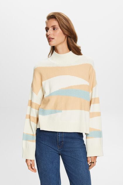 Żakardowy sweter z półgolfem