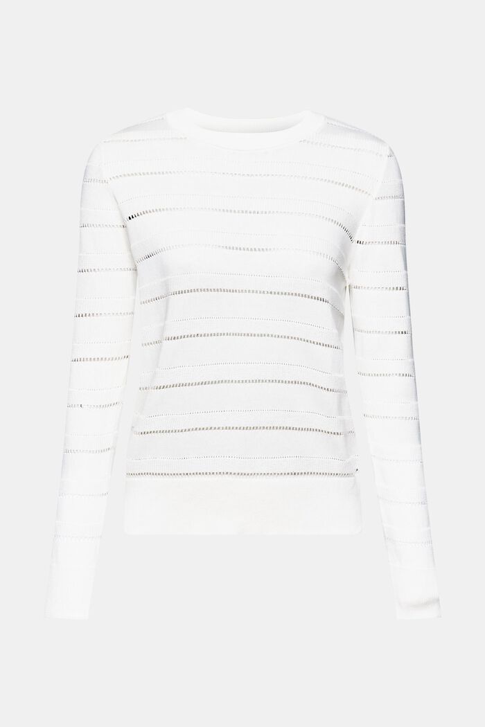Sweter ze wzorem pointelle, OFF WHITE, detail image number 6