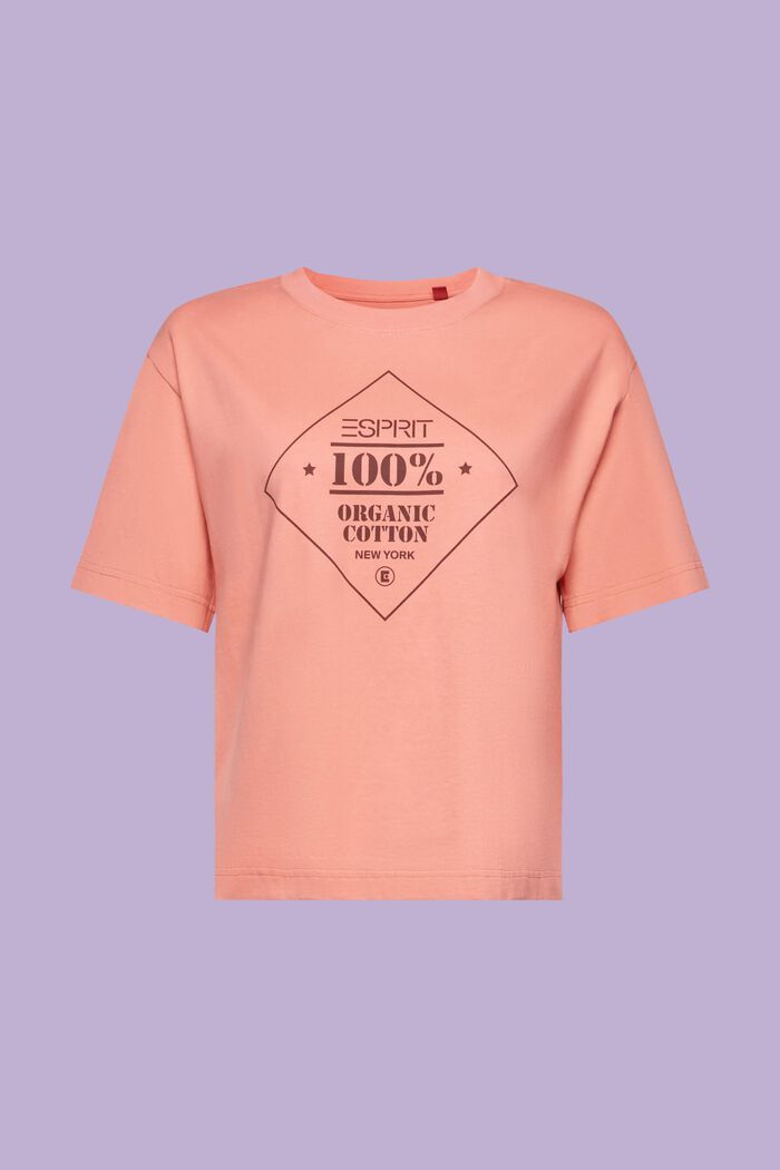 T-shirt z nadrukiem z bawełny organicznej, PINK, detail image number 5