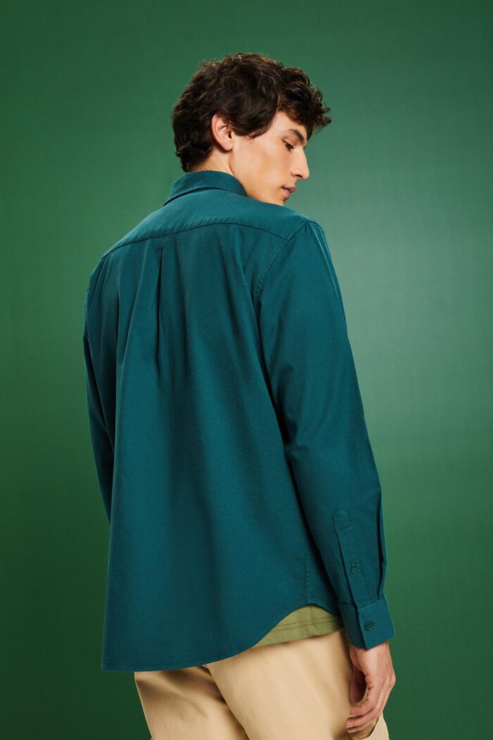 Koszula z diagonalu, fason regular fit, EMERALD GREEN, detail image number 2